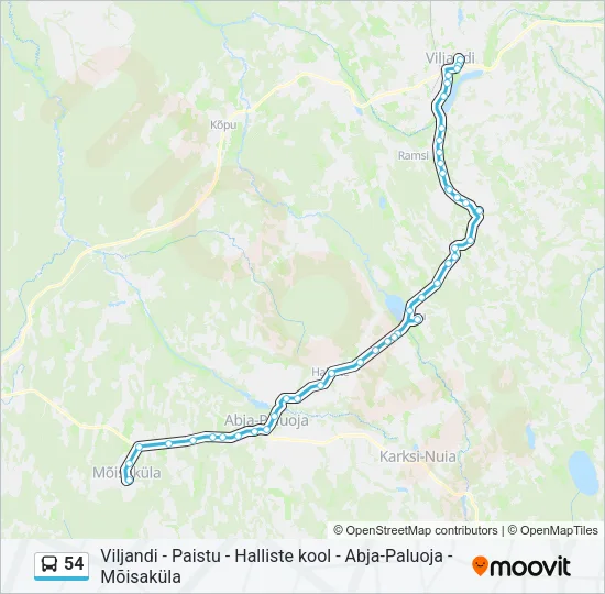 54 Bus Line Map