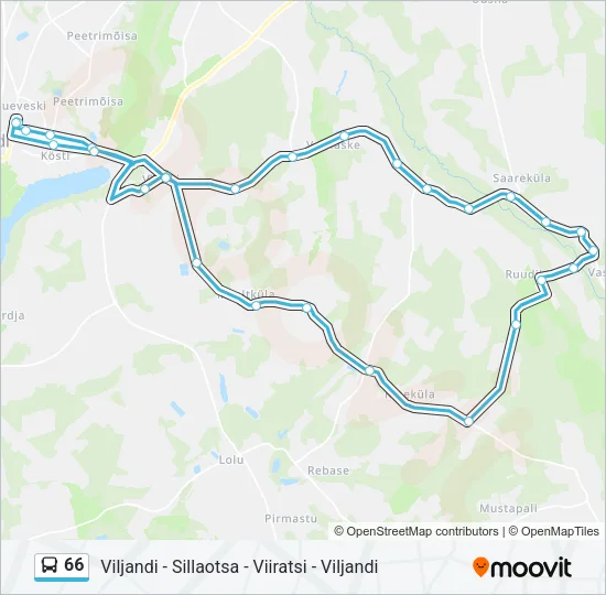 66 Bus Line Map