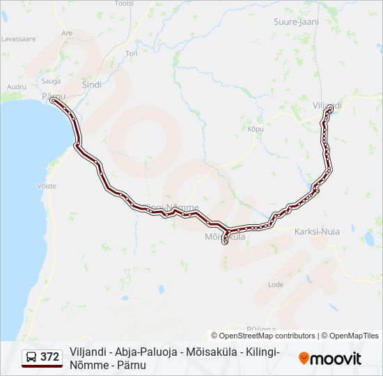 372 bus Line Map