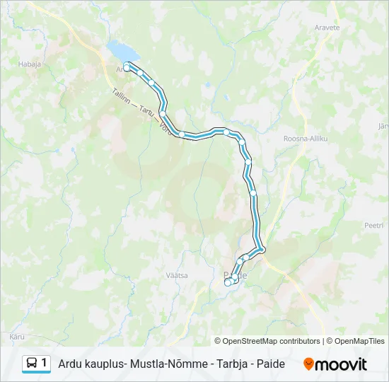 1 Bus Line Map