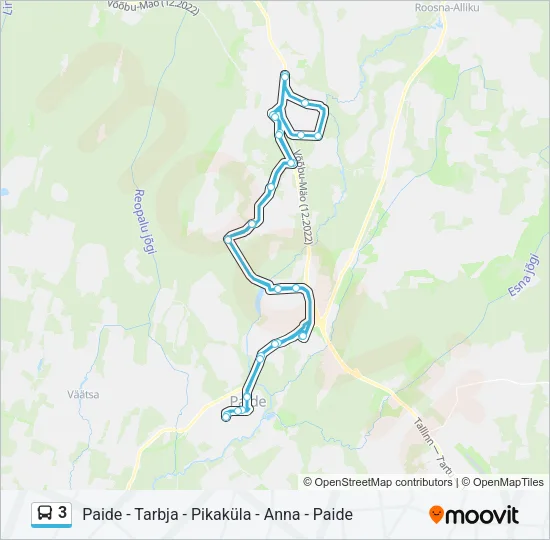 3 Bus Line Map