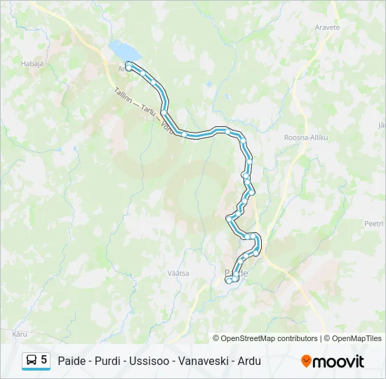 5 Bus Line Map