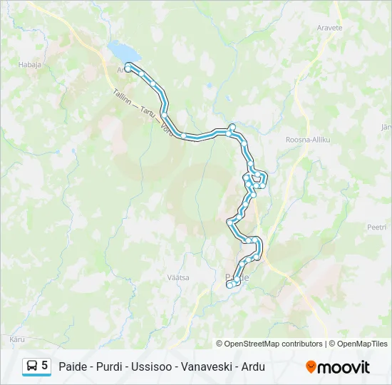 5 Bus Line Map