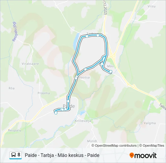 8 Bus Line Map
