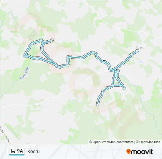Автобус 9A: карта маршрута