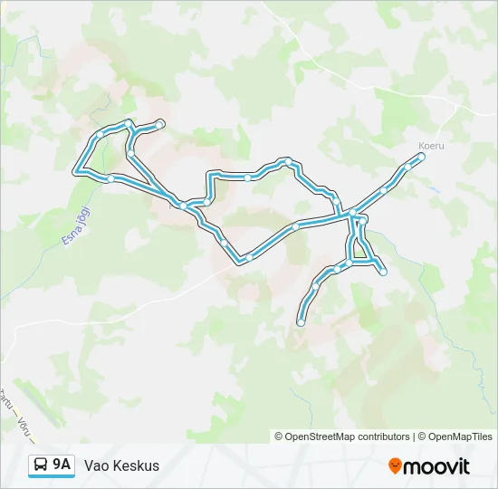 Автобус 9A: карта маршрута