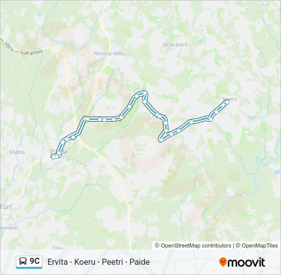 9C Bus Line Map
