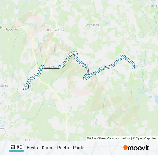 9C Bus Line Map