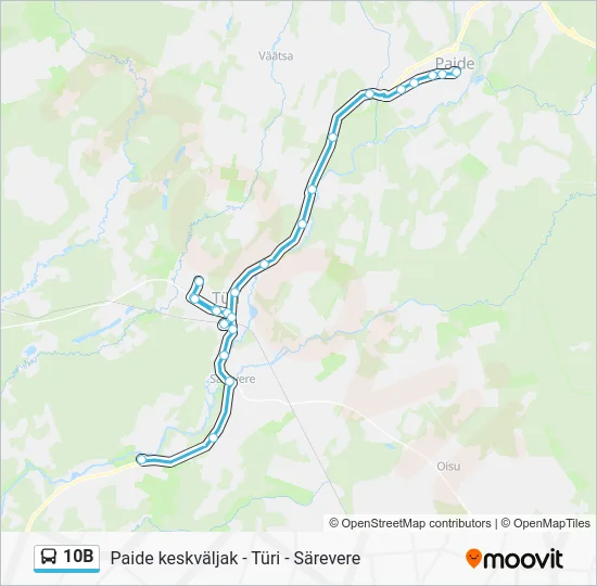 Автобус 10B: карта маршрута