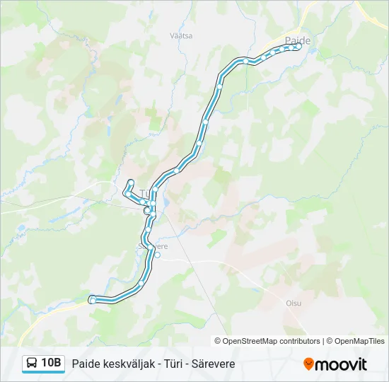 10B Bus Line Map