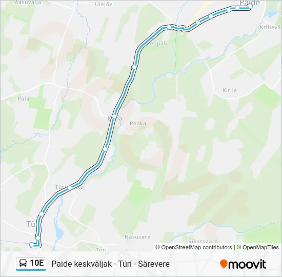 Автобус 10E: карта маршрута