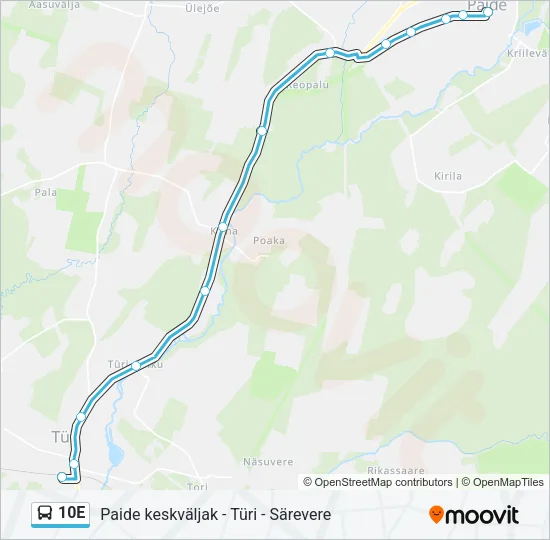 10E Bus Line Map