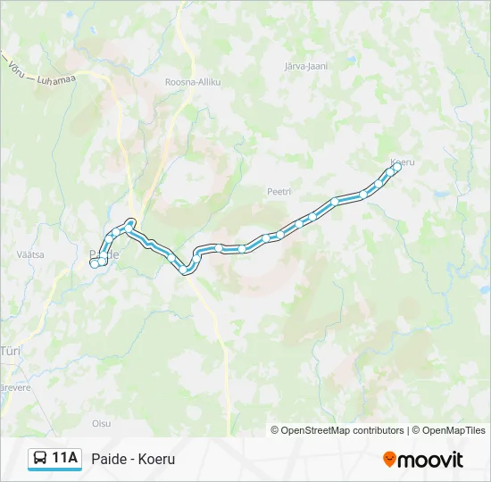 Автобус 11A: карта маршрута