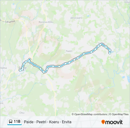 11B Bus Line Map