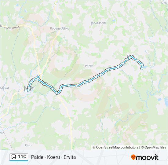 Автобус 11C: карта маршрута