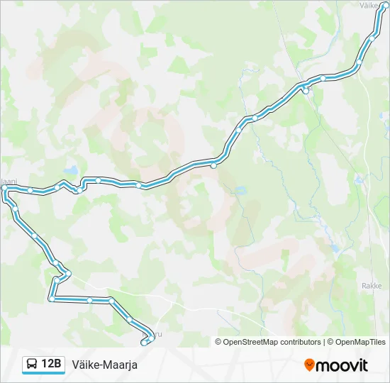 Автобус 12B: карта маршрута