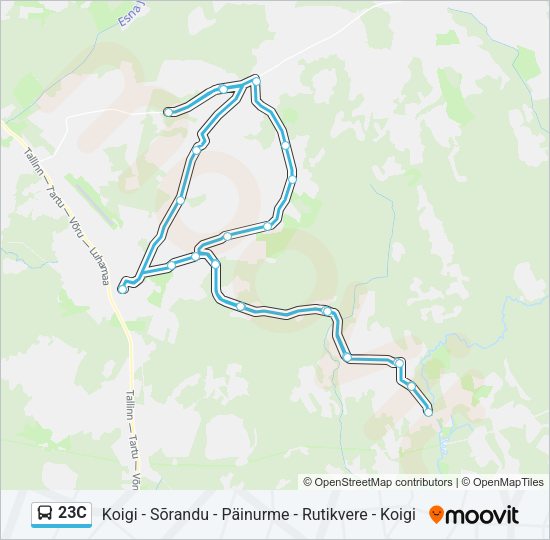 Автобус 23C: карта маршрута