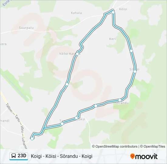 23D Bus Line Map
