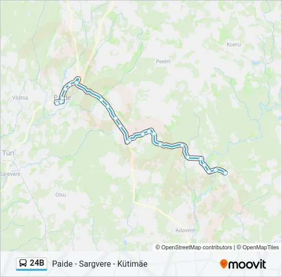 24B Bus Line Map