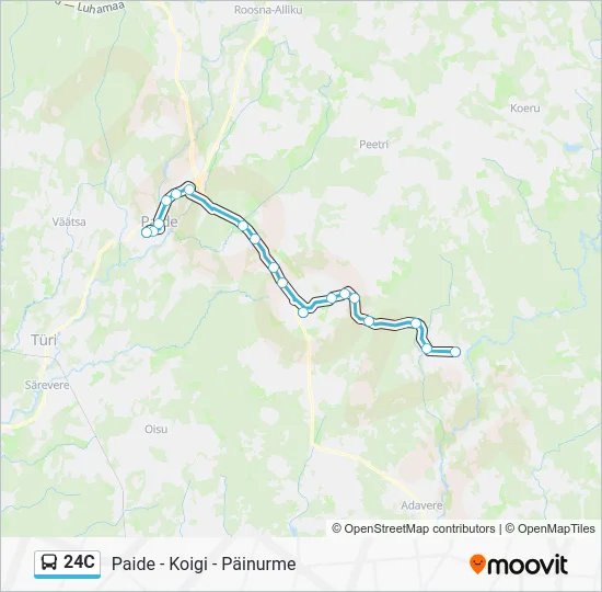 Автобус 24C: карта маршрута