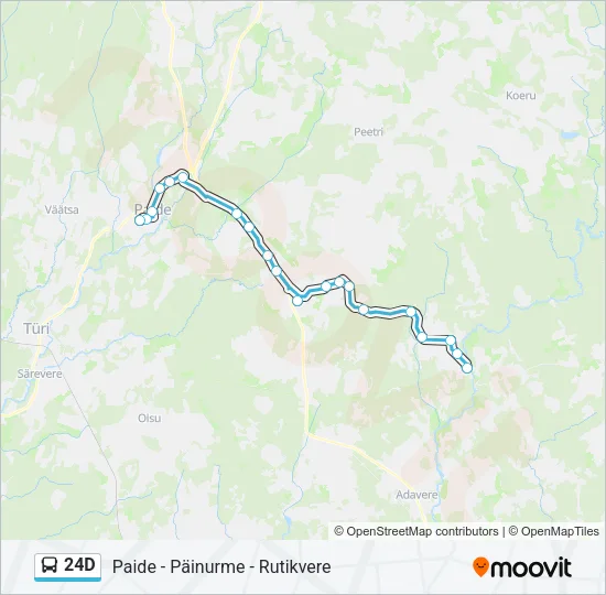 24D Bus Line Map