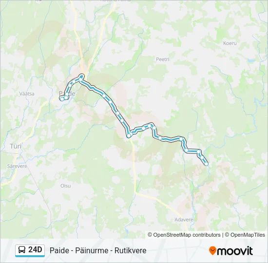 24D Bus Line Map