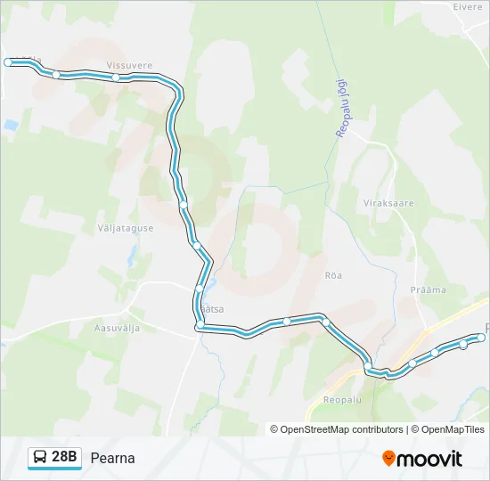 Автобус 28B: карта маршрута