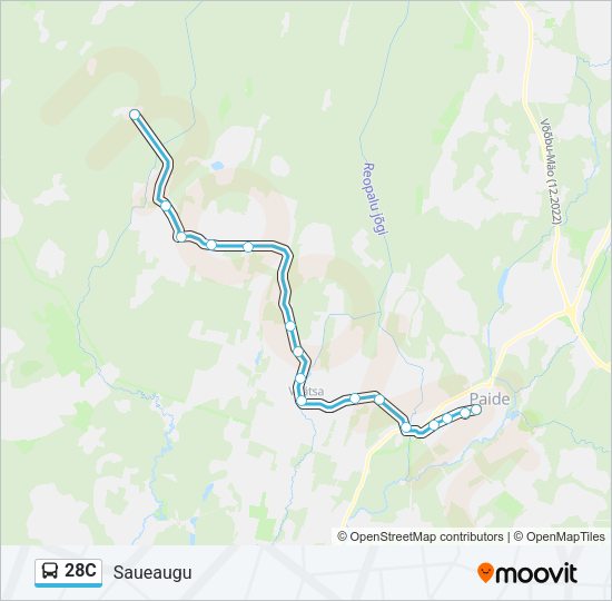Автобус 28C: карта маршрута