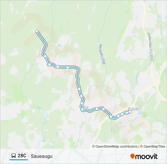 28C Bus Line Map