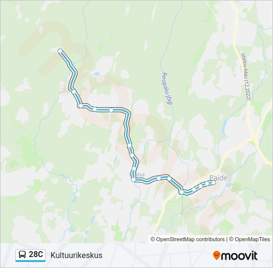 Автобус 28C: карта маршрута
