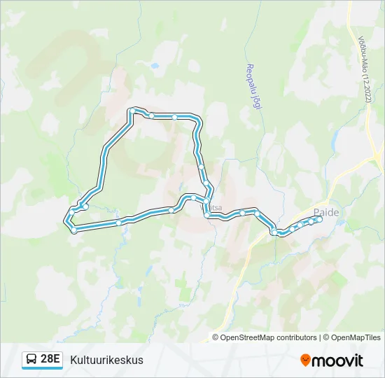 28E Bus Line Map