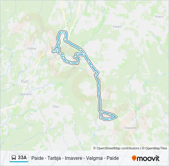 33A Bus Line Map
