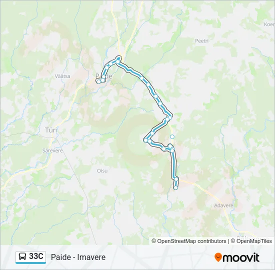 33C Bus Line Map