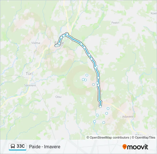 33C Bus Line Map