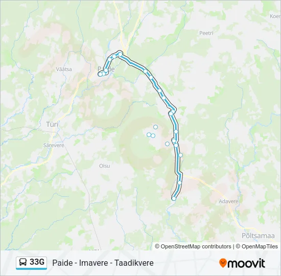 33G Bus Line Map