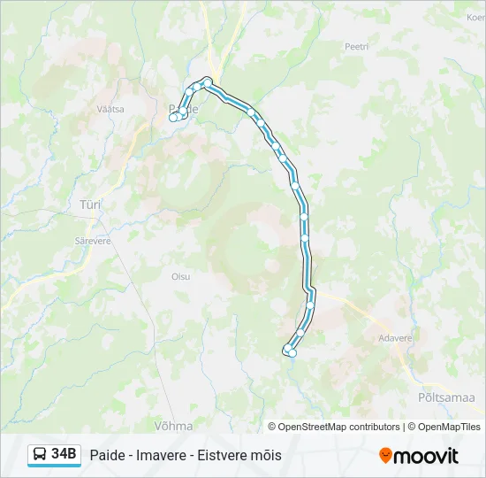 34B Bus Line Map