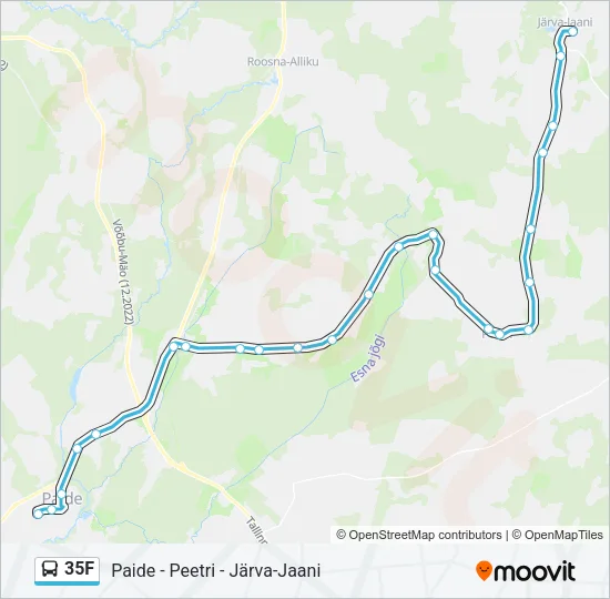 35F Bus Line Map