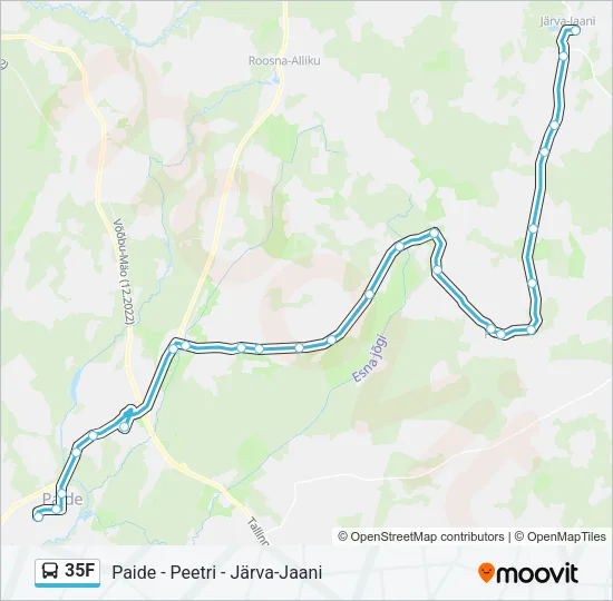 35F Bus Line Map