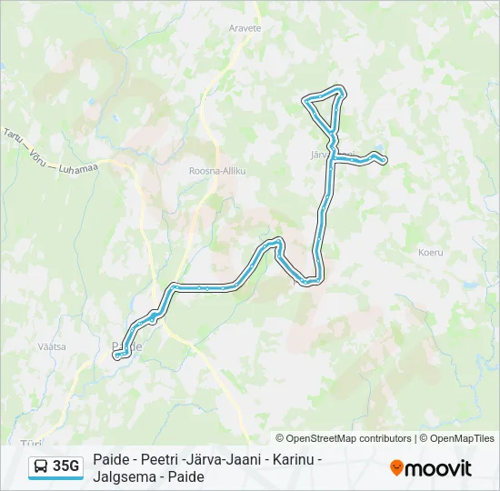 35G Bus Line Map