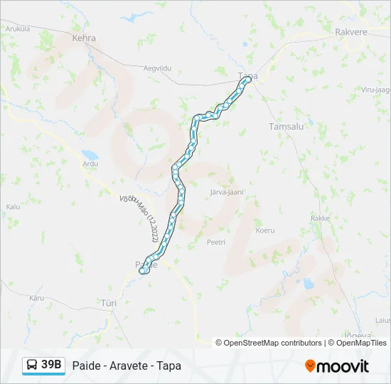 39B Bus Line Map