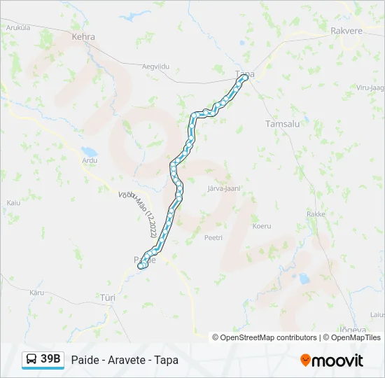 39B Bus Line Map