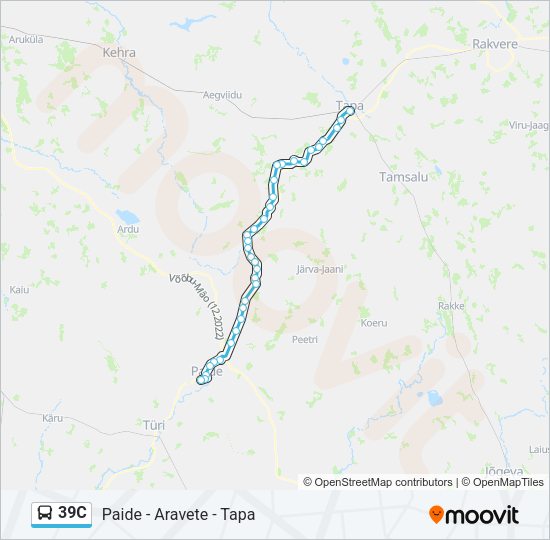 39C Bus Line Map