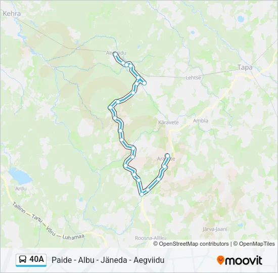 40A Bus Line Map
