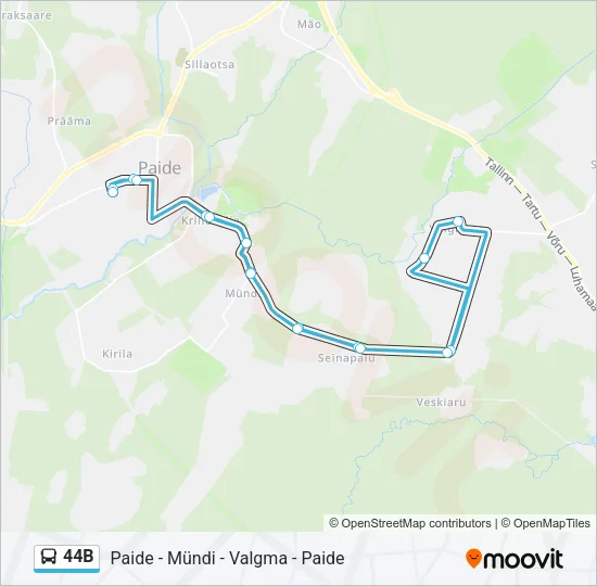 44B Bus Line Map