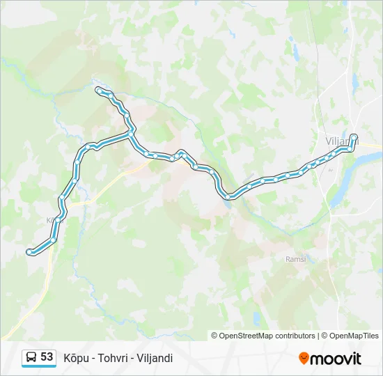 Автобус 53: карта маршрута