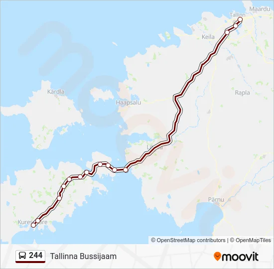 Автобус 244: карта маршрута