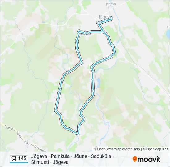 Автобус 145: карта маршрута