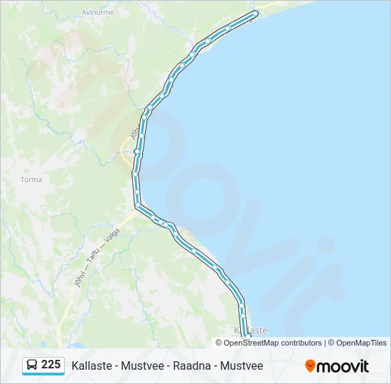 225 Bus Line Map