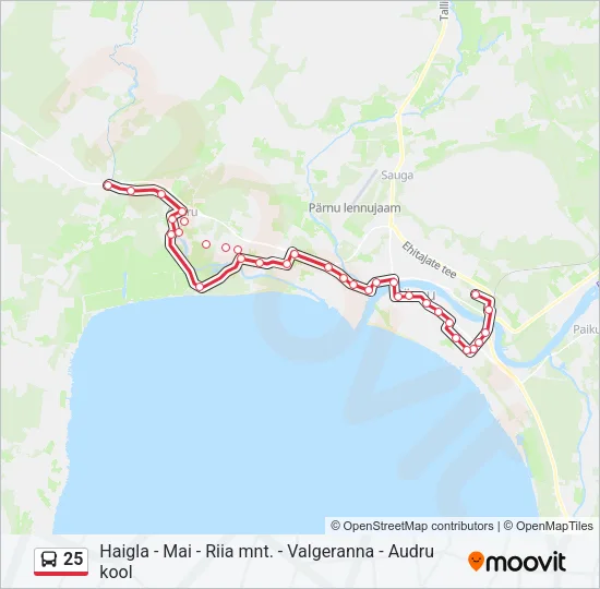 Автобус 25: карта маршрута