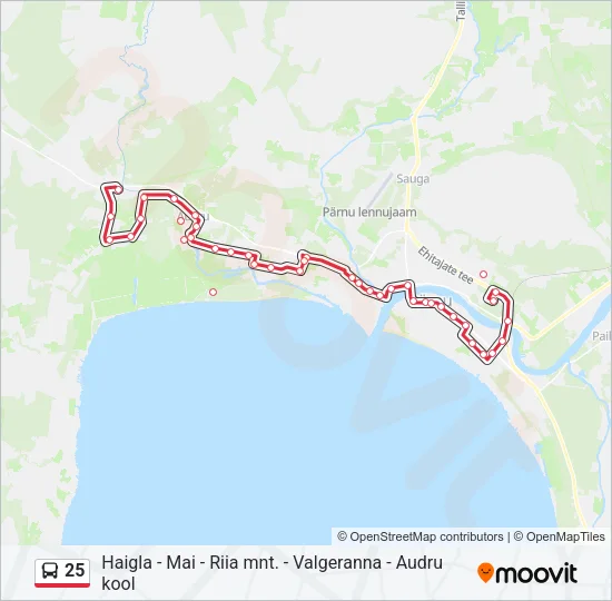 Автобус 25: карта маршрута